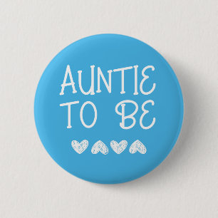 Tante to be Blue Hearts Baby Shooting Button