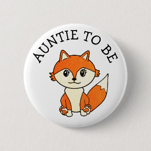 Tante to be Forest Animals Fox Baby Dusche Button