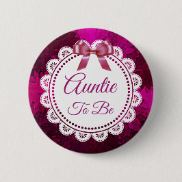 Tante to be Magenta Bow Baby Shooting Taste Button