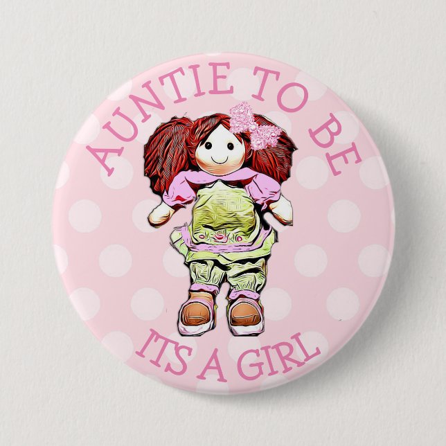 Tante to be Pink Doll Baby Shooting Button (Vorderseite)