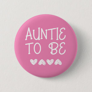 Tante to be pink Hearts Baby Shooting Button