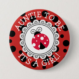 "Tante to be" Red Ladybug Babydusche Button