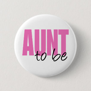 Tante To Be (rosa Block-Schriftart) Button