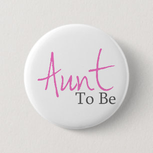 Tante To Be (rosa Skript) Button
