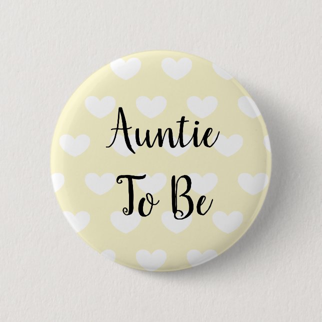 Tante to be Yellow Hearts Baby Shooting Button (Vorderseite)