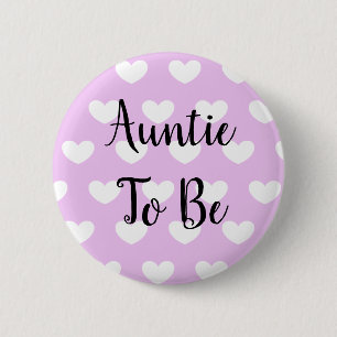 Tante, um Lila zu sein Hearts Baby Dusche Button
