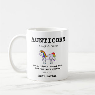 Tante Unicorn Aunticorn Definition Typografie Kaffeetasse