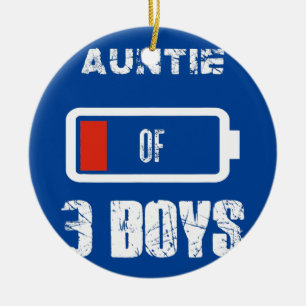 Tante von 3 drei Jungen niedriger Akku Muttertag Keramik Ornament