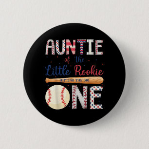 Tante von One Little Rookie Baseball 1. Geburtstag Button