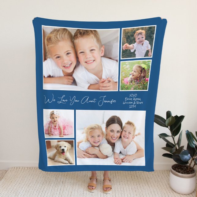Tante We Liebe Sie Foto Personalisiert Blue Fleecedecke (Von Creator hochgeladen)