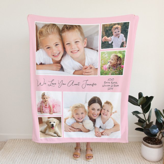 Tante We Liebe Sie Foto Personalisiert Pink Fleecedecke (Von Creator hochgeladen)