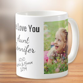 Tante We Liebe Sie Personalisierte Foto-Namen Kaffeetasse