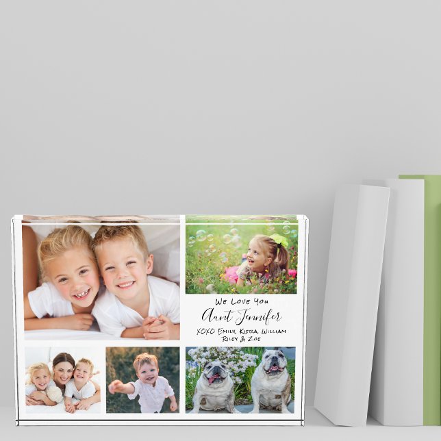 Tante We Liebe You Modern Script Collage Fotoblock (Von Creator hochgeladen)