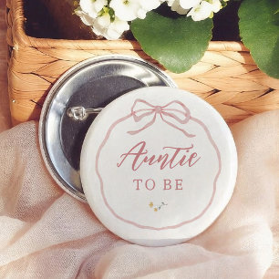 Tante-werdende-Baby-Shower Wildflower Coquette Button