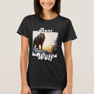 Tante Wolf Matching Family Stamm Wolves Moon Tantt T-Shirt