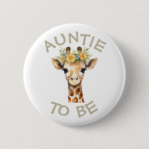 Tante zu Baby Shower Button Wild One Zoo