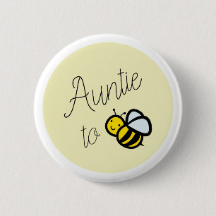 Tante zu Bee Baby Dusche Gelber Knopf Button