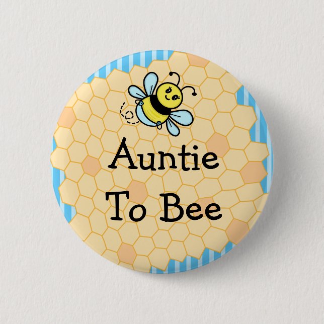 Tante zu Biene, Babydusche Button (Vorderseite)