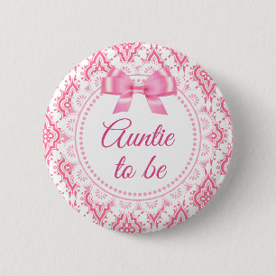 Tante zu Pink Bow Lacey Baby Showbutton Button