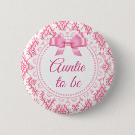 Tante zu Pink Bow Lacey Baby Showknopf Button