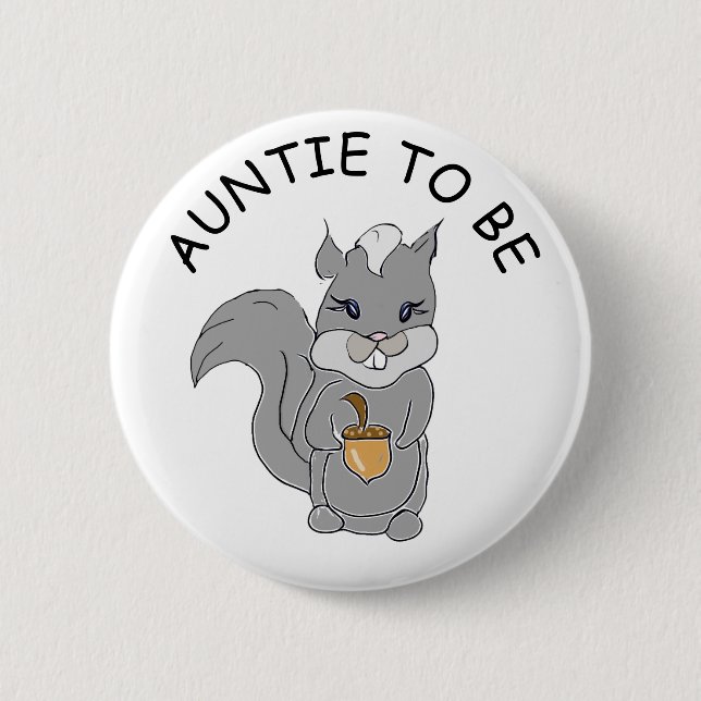 Tante zu sein, Baby Duschknopf Kleiner Raccoon Button (Vorderseite)