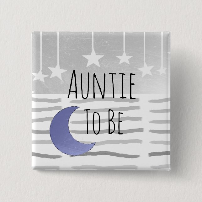Tante zu Stars und Moon Baby Dusche Button (Vorderseite)