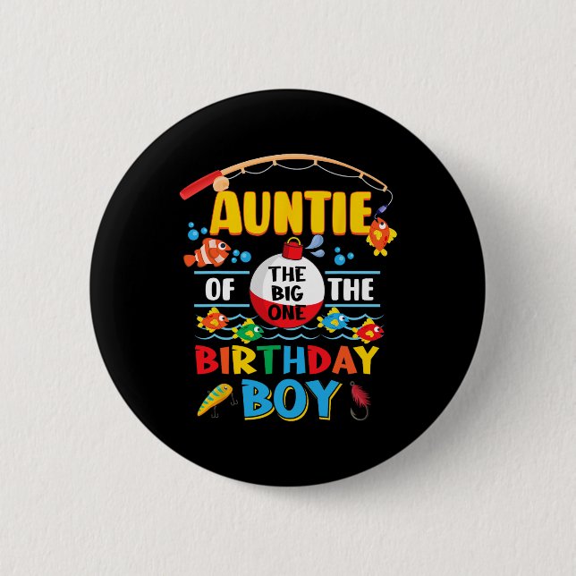 Tanten der großen Fischen 1. Geburtstag ofisal Button (Vorderseite)