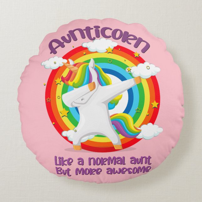 Tanten wie eine normale Tante, aber Phantastischer Rundes Kissen (Vorderseite)