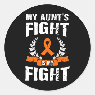 Tante's Fight is my fight Leukämie Awareness 1 Runder Aufkleber
