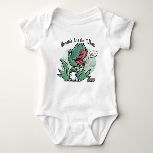 Tante's Little T. Rex von Mudge Studios Baby Strampler (Vorderseite)