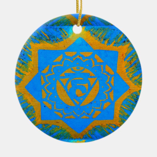 tantric Stern und Buddha Keramikornament (Vorne)