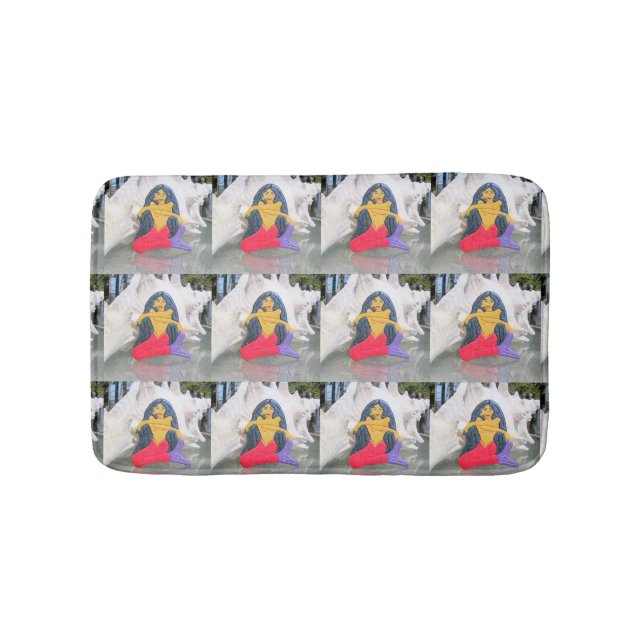 Tantrische Meerjungfrauen gegen Muscheln Badematte (Vorderseite)