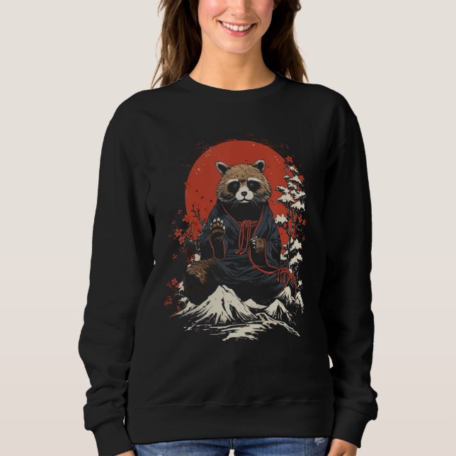 Tanuki Japanisch Art Raccoon Dog Japan Geschenk Sweatshirt (Vorderseite)