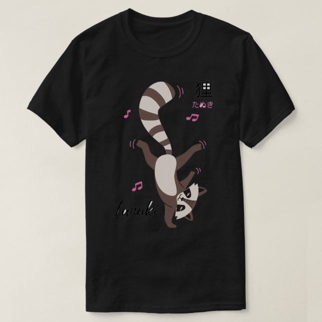 Tanuki Japanischer Marderhund Fox T-Shirt (Design vorne)