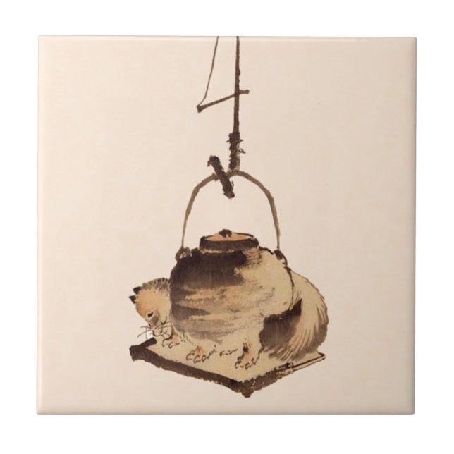 Tanuki Kessel Fliese (Vorderseite)