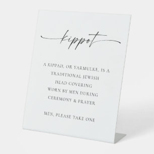 TANYA Kippot Sign Jewish Wedding Yarmulke Basket Sockelschild