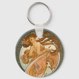 Tanz (1898), Alphonse Mucha Fine Art Nouveau Schlüsselanhänger