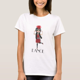 Tanz 1920er Kostüm Big Eye Flapper Girl T-Shirt