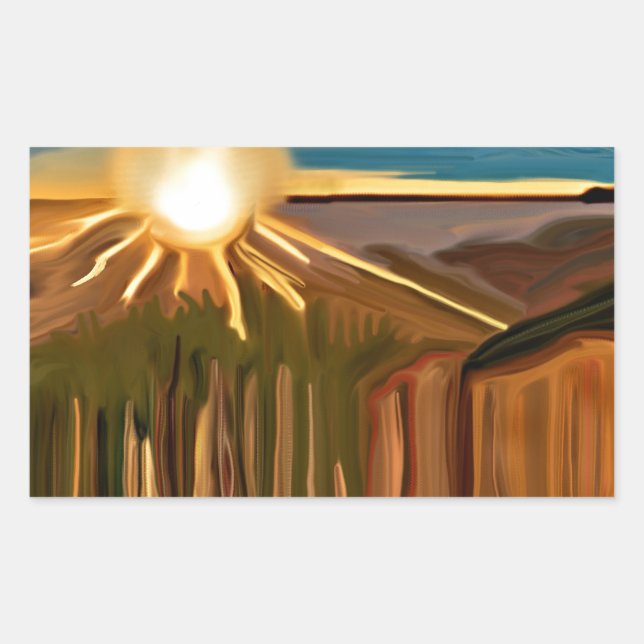 Tanz Abstrakte Kunst des Kacti Rechteckiger Aufkleber (Vorderseite)