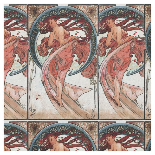 Tanz Alfons Muchas 1898 Stoff (Nahaufnahme)