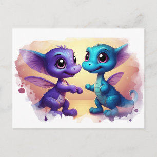 *~* Tanz AP48 Foto Einladung Drache Dino Postkarte