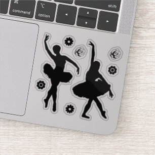 Tanz Ballerina Ballett Blüten Silhouette Aufkleber