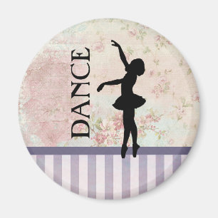Tanz - Ballerina-Silhouette auf vintage Hintergrun Magnet