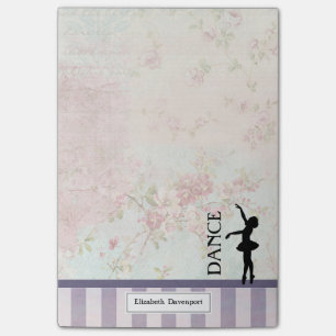 Tanz - Ballerina-Silhouette auf vintage Hintergrun Post-it Klebezettel