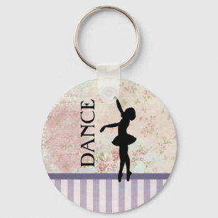 Tanz - Ballerina Silhouette Vintag Hintergrund Schlüsselanhänger