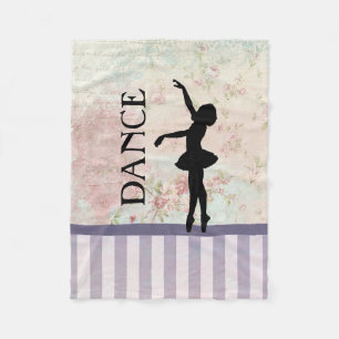 Tanz - Ballerina Silhouette Vintage-Hintergrund Fleecedecke