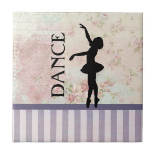 Tanz - Ballerina Silhouette Vintage-Hintergrund Fliese