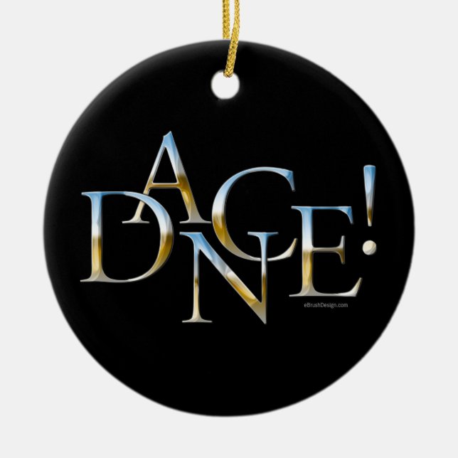 Tanz! (Chrom) Keramik Ornament (Vorne)