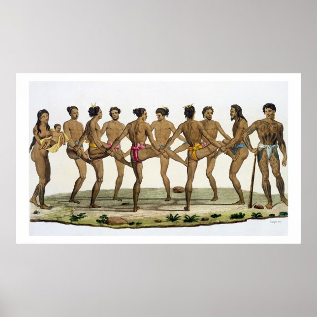 Tanz der Caroline Islanders, Teller 22 von 'Le Poster (Vorne)