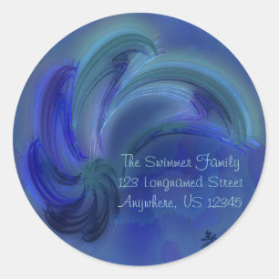 Tanz der Delphin-abstrakten Kunst Runder Aufkleber